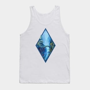 The Fellowship Departs - Digital Art - Diamond Frame - White - Fantasy Tank Top